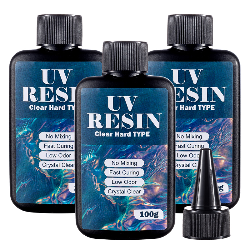 Epoxy Uv Resin Kit - УФ-смола 100/200/300 г, твердая, кристально прозрачная,