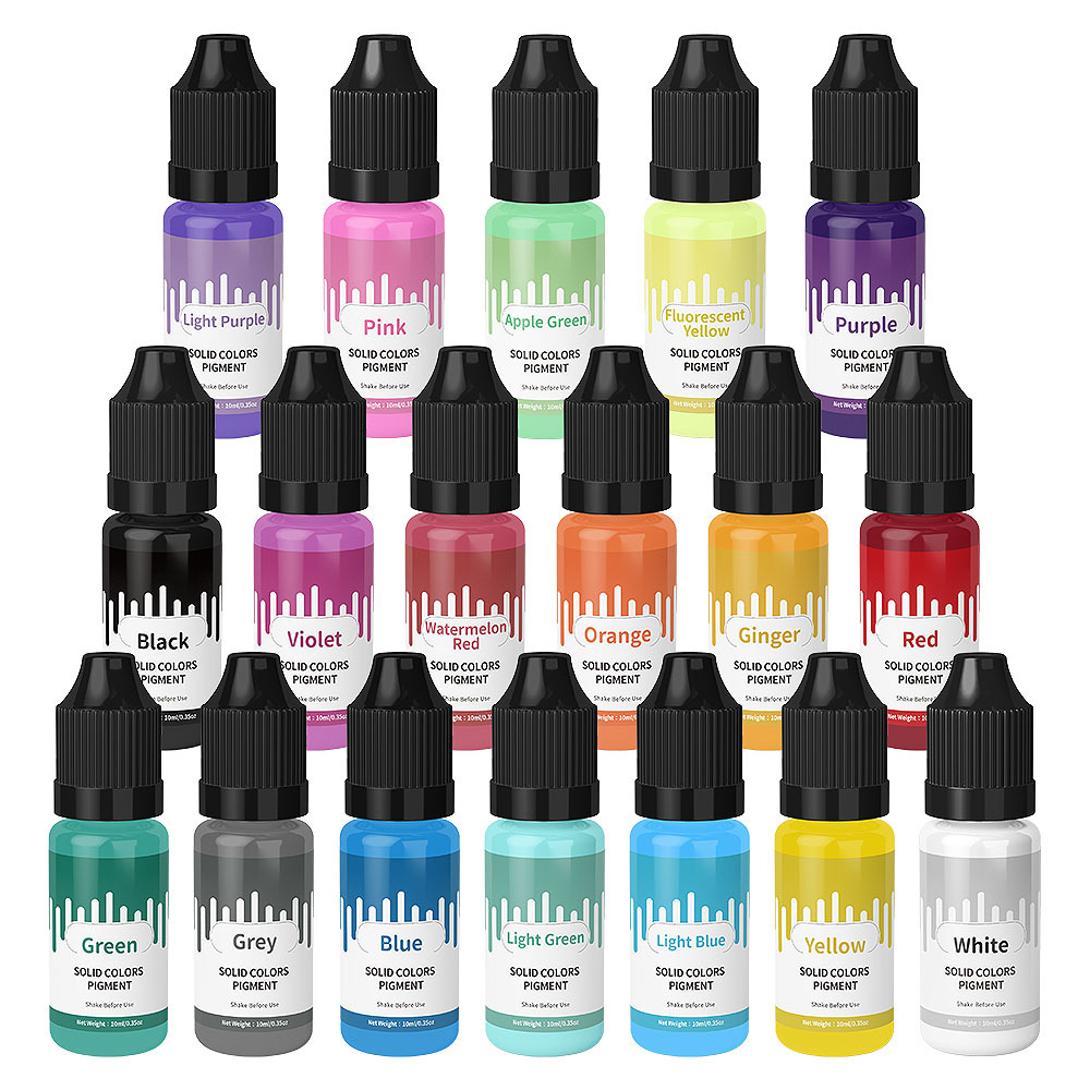 Resin Pigment Set - 18 цветов, 10 мл, макароны, однотонная