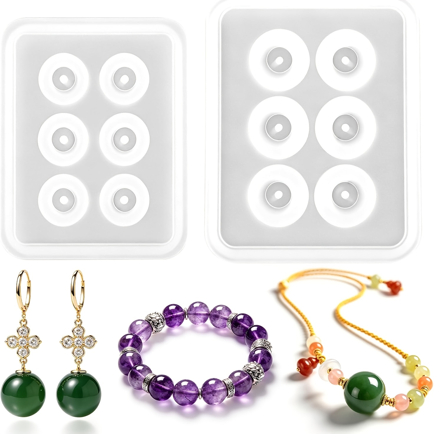 Resin Jewelry Kit - Две перфорированные сферические силиконовые формы для