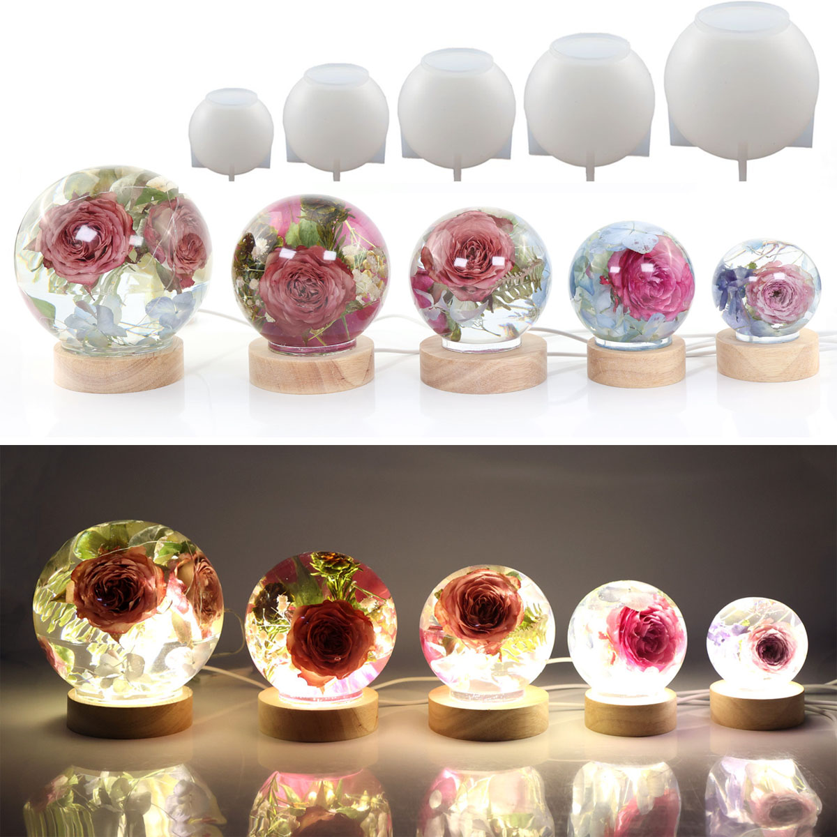Resin Craft Ideas - 65-120 мм сферический шар силиконовая форма