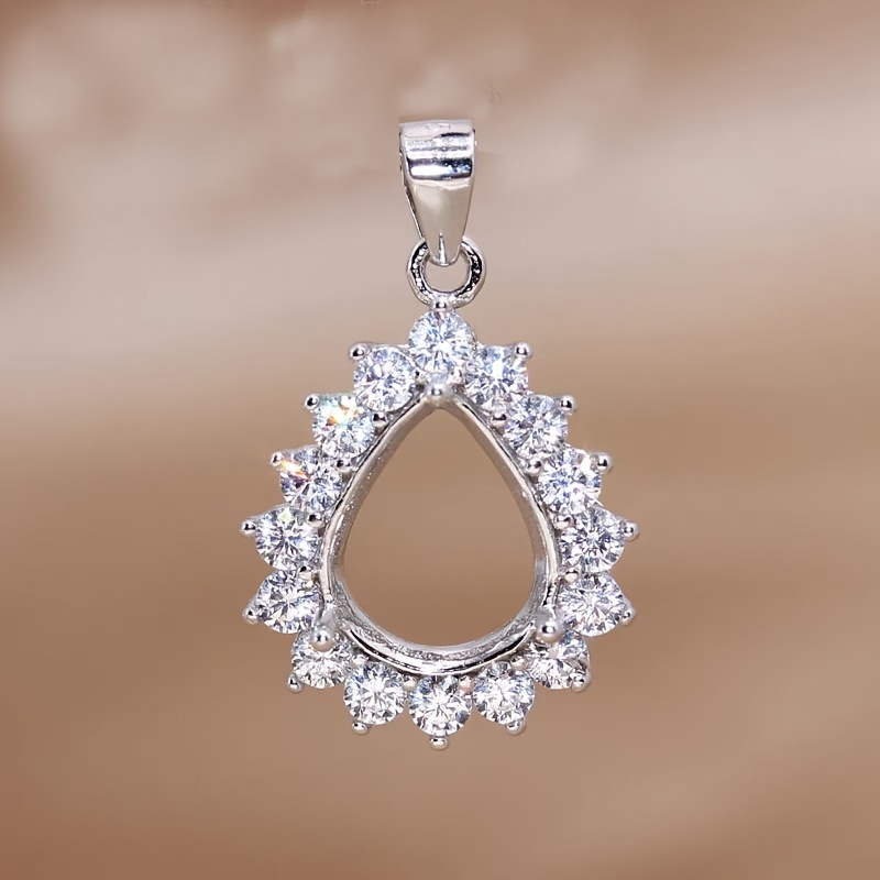 Bezels Set Pendant - 1 шт., розовое, золото, серебро, слеза,
