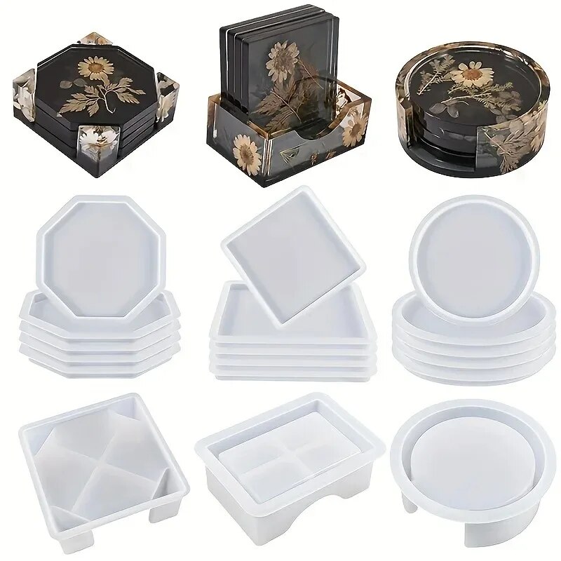 Gold Foil Flakes - Набор форм для подставок из смолы
