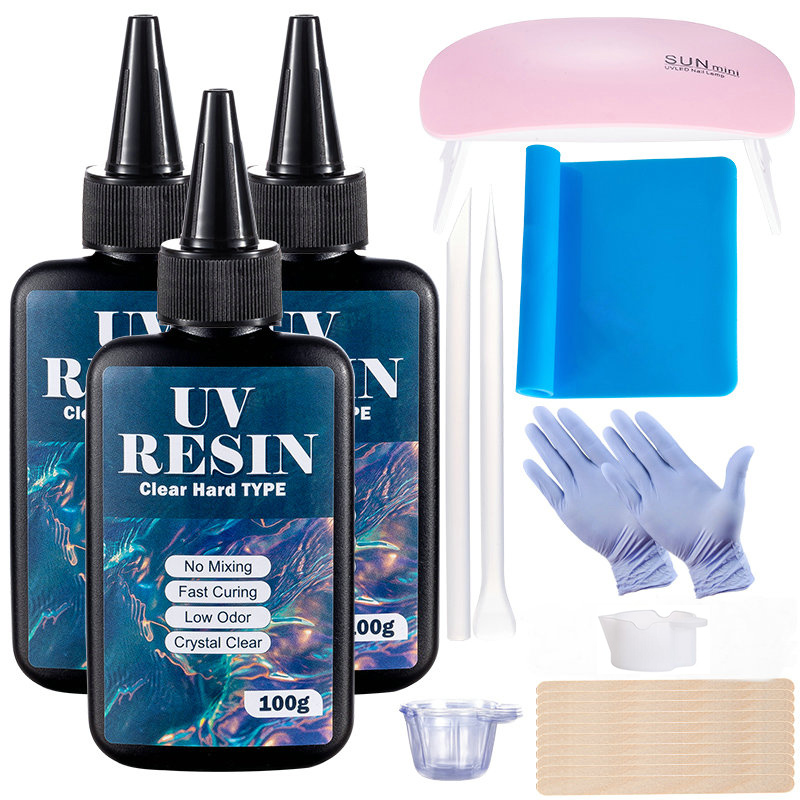 Epoxy Uv Resin Kit - 100 г/250 г прозрачная УФ-смола, твердый