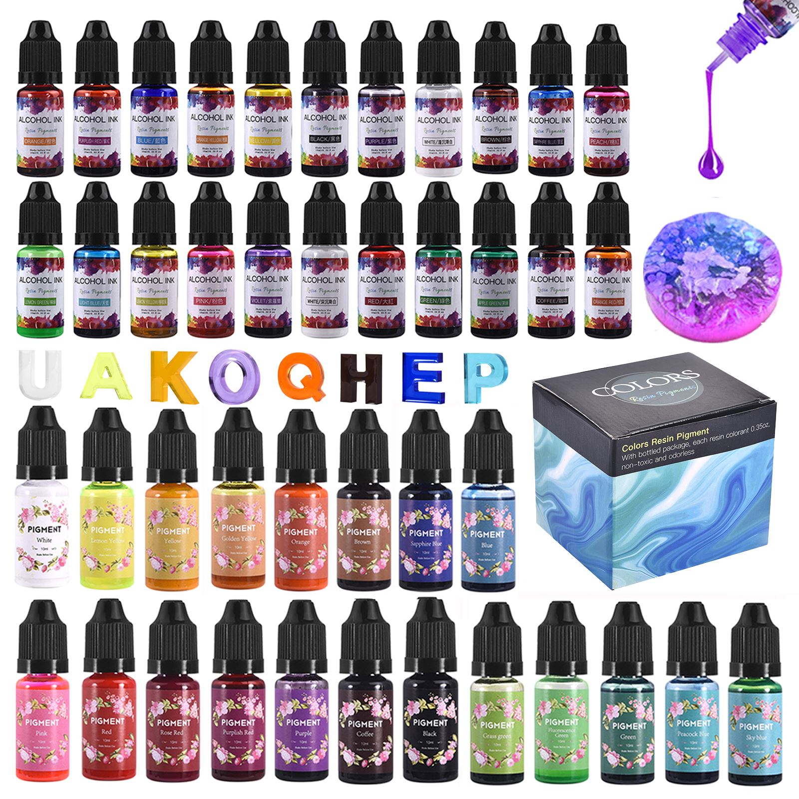 Resin Dye Alcohol - 1 комплект, набор пигментов для смолы,