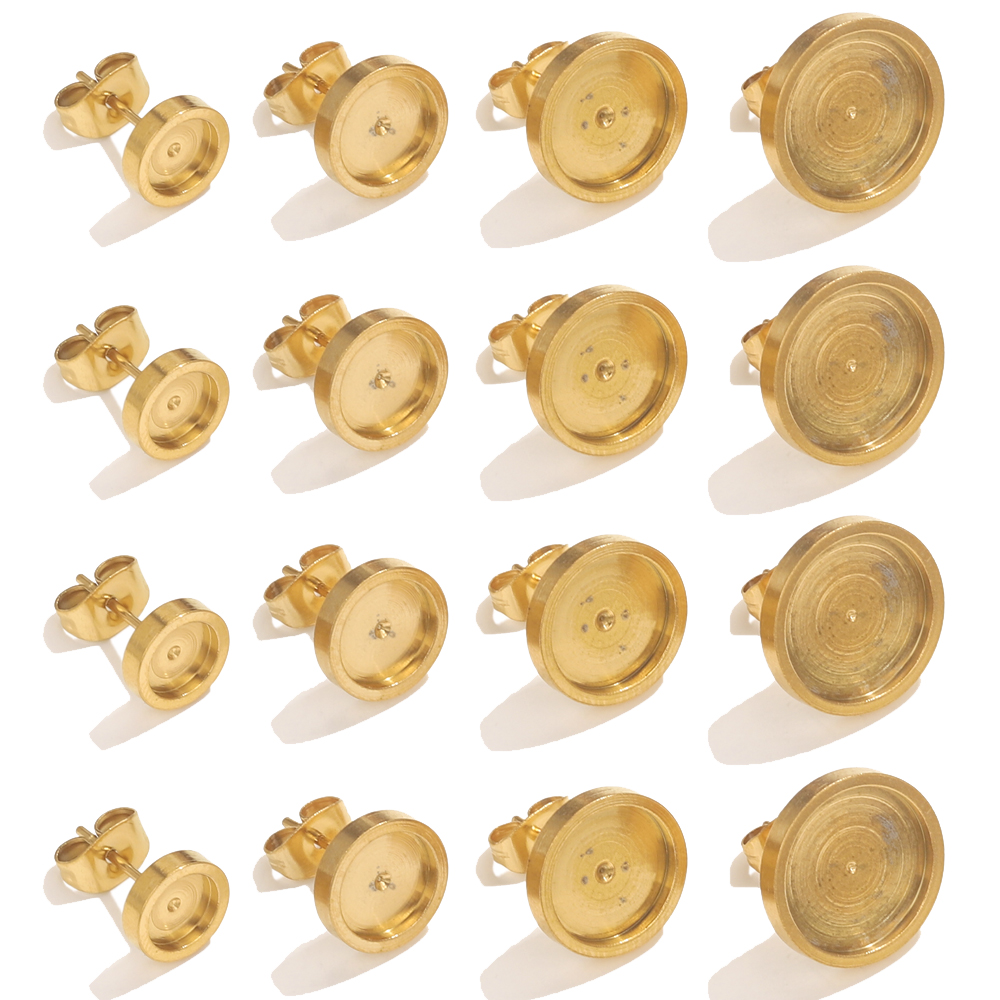 Resin Jewelry Kit - 10 шт., золотые серьги-гвоздики из нержавеющей
