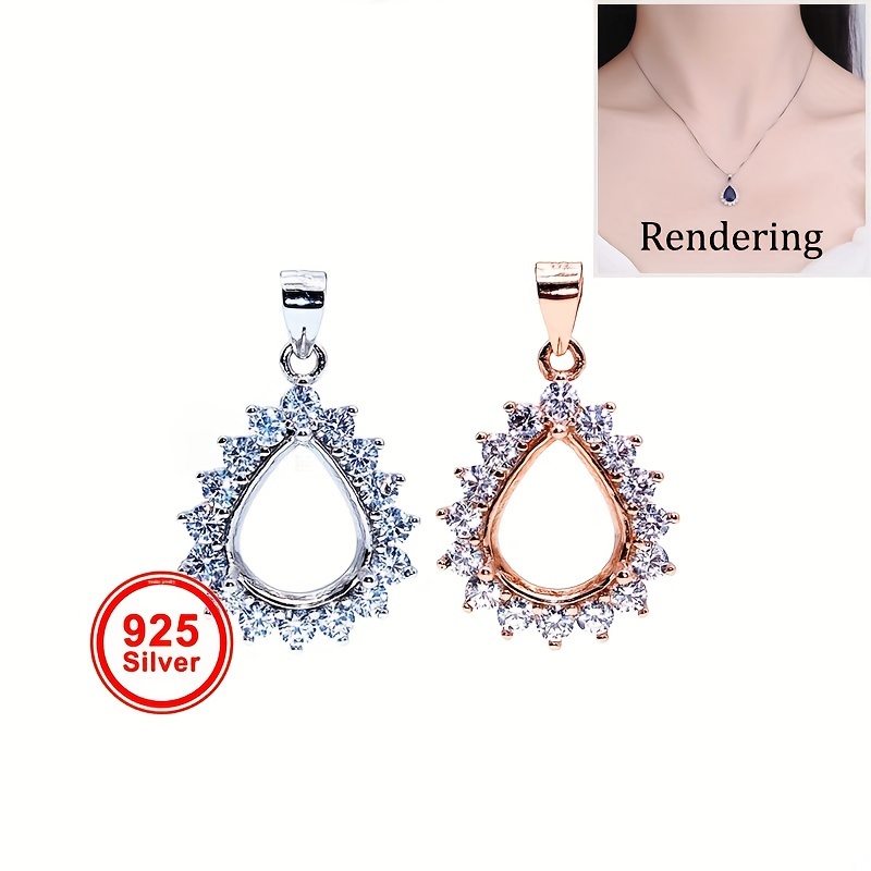 1 шт., розовое, золото, серебр – обзор и цена Bezels Set Pendant