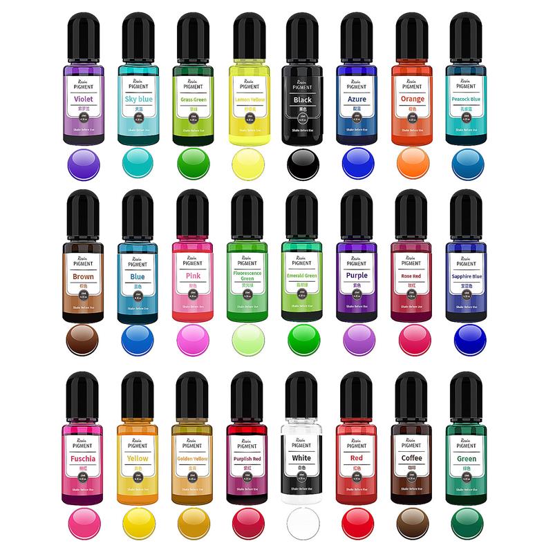 24 цвета, 10 мл/бутылка, пигме – обзор и цена Resin Dye Alcohol
