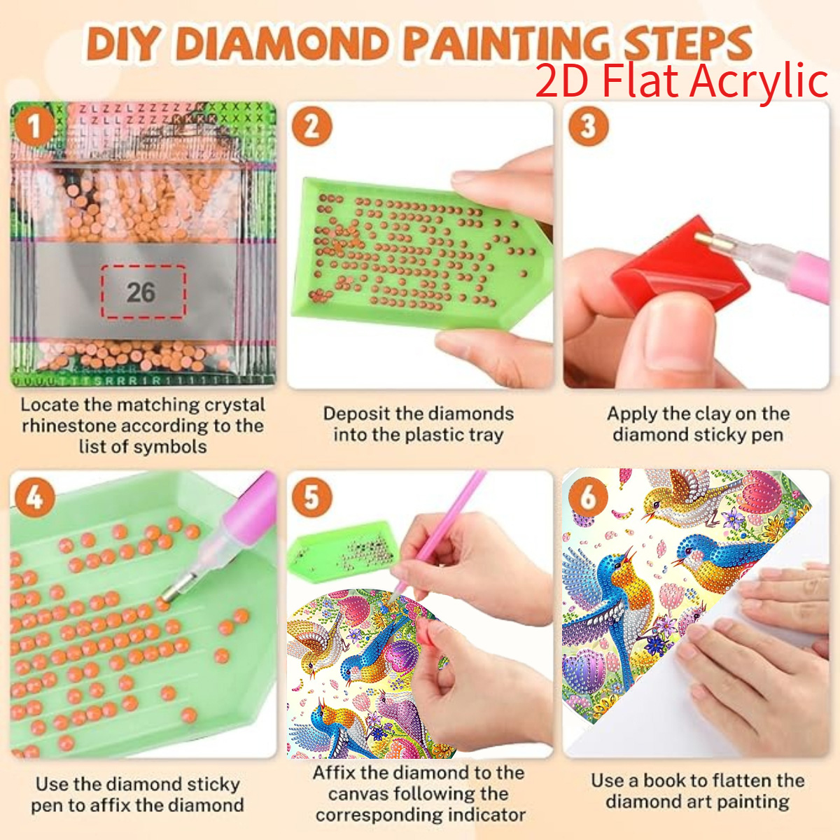 2D плоская акриловая мозаика,  – обзор и цена Resin Craft For Beginners